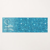 Tapis De Yoga Parties scintillant bleu moderne éclaboussures Nom (Devant (Horizontal))