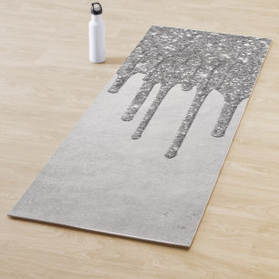 Tapis De Yoga Parties scintillant d'argent de dépôt Platinum F
