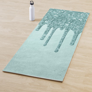 Tapis De Yoga Parties scintillant de la pointe de dérive Aqua