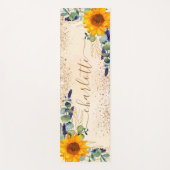 Tapis De Yoga Parties scintillant de tournesol vert Eucalyptus (Devant)