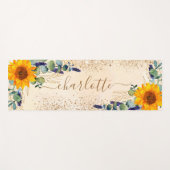 Tapis De Yoga Parties scintillant de tournesol vert Eucalyptus (Devant (Horizontal))