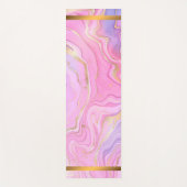 Tapis De Yoga Parties scintillant en marbre rose violet or (Devant)