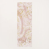 Tapis De Yoga Parties scintillant en or Monogramme Marbre blanc (Dos)