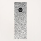 Tapis De Yoga Parties scintillant gris argent scintille Monogram (Devant)