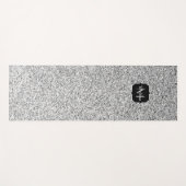 Tapis De Yoga Parties scintillant gris argent scintille Monogram (Devant (Horizontal))