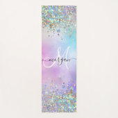 Tapis De Yoga Parties scintillant holographique Rainbow Pastels  (Devant)