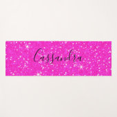 Tapis De Yoga Parties scintillant Hot Pink personnalisée tendanc (Devant (Horizontal))