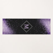 Tapis De Yoga Parties scintillant Monogram Purple Faux (Devant (Horizontal))