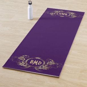 Tapis De Yoga Parties scintillant noire et Faux Fille Cadre Flor