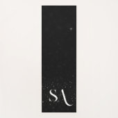 Tapis De Yoga Parties scintillant noire Yoga Mat avec initiales  (Devant)