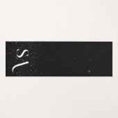Tapis De Yoga Parties scintillant noire Yoga Mat avec initiales  (Devant (Horizontal))