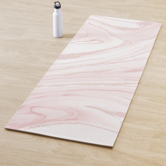 Tapis De Yoga Parties scintillant rose moderne marbre (En situation)