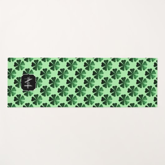 Tapis De Yoga Parties scintillant vert foncé brillant Shamrock M (Devant (Horizontal))