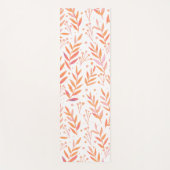 Tapis De Yoga Pastel aquarelle branches orange et rose (Devant)
