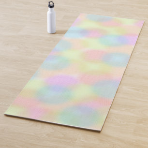 Tapis De Yoga Pastel arc-en-ciel coloré Motif circulaire géométr