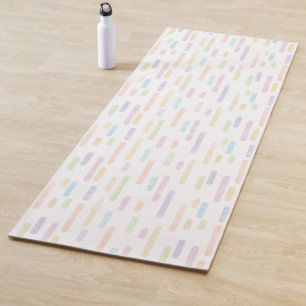 Tapis De Yoga Pastel Arc-en-ciel Couleurs épais Lignes arrondies