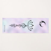 Tapis De Yoga *~* Pastel Arc-en-ciel Nirvana Fleurs de lune Cris (Devant (Horizontal))