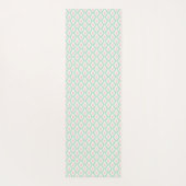 Tapis De Yoga Pastel Girly Vert & Motif Rose Avec Initiales (Dos)