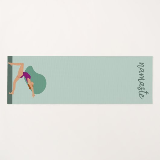 Tapis De Yoga Pastel Green Femmes Poses Exercices Namaste Yogi (Devant (Horizontal))