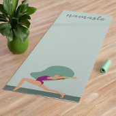 Tapis De Yoga Pastel Green Femmes Poses Exercices Namaste Yogi