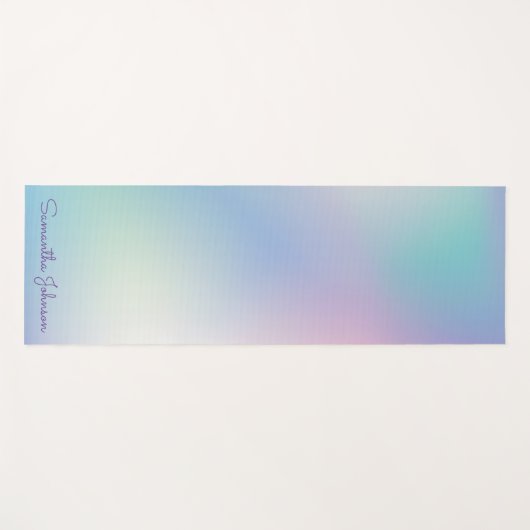 Tapis De Yoga Pastel Iridescente Ski Gradient Nom du script (Devant (Horizontal))