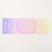 Tapis De Yoga Pastel Ombre Gradient Namaste Mandala (Devant (Horizontal))