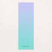Tapis De Yoga Pastel Periwinkle Turquoise Ombre Nom du script (Devant)