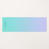 Tapis De Yoga Pastel Periwinkle Turquoise Ombre Nom du script (Devant (Horizontal))