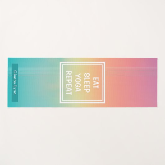 Tapis De Yoga Pastel personnalisé Arc-en-ciel (Devant (Horizontal))