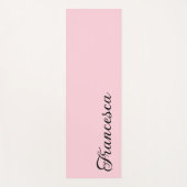 Tapis De Yoga Pastel Pink Nom de la calligraphie | Style simple (Devant)