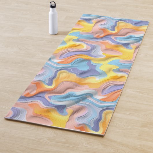 Tapis De Yoga Pastel Plastic Fluid Abstract (En situation)