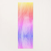 Tapis De Yoga Pastel Rainbow Nom du monogramme personnalisé  (Dos)