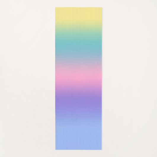 Tapis De Yoga Pastel Rainbow Sky esthétique Ombre Gradient (Devant)