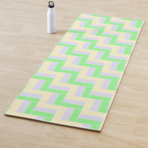 Tapis De Yoga Pastel Rectangles Lignes en pointillé blanc Motif