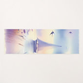 Tapis De Yoga Pastel Sailboat Coastal Dreamscape (Devant (Horizontal))