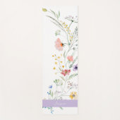 Tapis De Yoga Pastel Spring Flowers with Script Name (Devant)