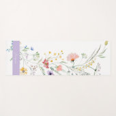 Tapis De Yoga Pastel Spring Flowers with Script Name (Devant (Horizontal))