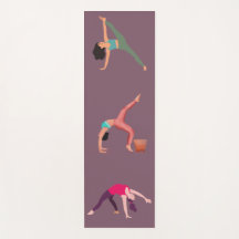 Pastel Yoga Postures Purple Mat – Artistic Fitnes
