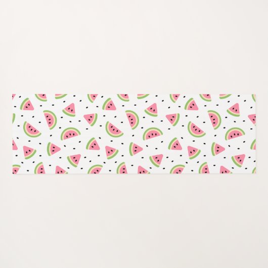 Tapis De Yoga Pastèque rose, Graines de pastèque, Motif d'été (Dos (Horizontal))