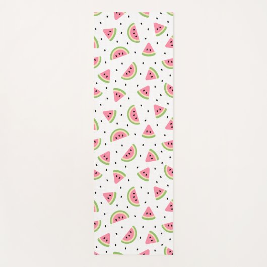 Tapis De Yoga Pastèque rose, Graines de pastèque, Motif d'été (Devant)