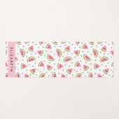 Tapis De Yoga Pastèque Rose, Pâtes De Pâques, Votre Nom (Devant (Horizontal))