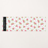 Tapis De Yoga Pastèque Rose, Pâtes De Pâques, Votre Nom (Devant (Horizontal))