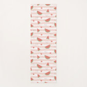 Tapis De Yoga Pastèques rouges, Coeurs, Grandes Pâtes, Motif d'é (Devant)
