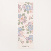 Tapis De Yoga Pasterl Flowers on the light pink background  (Devant)