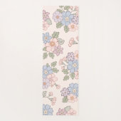 Tapis De Yoga Pasterl Flowers on the light pink background  (Dos)