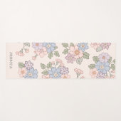 Tapis De Yoga Pasterl Flowers on the light pink background  (Devant (Horizontal))