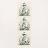 Tapis De Yoga Patchwork Lighthouse Coastal Floral Scene (Devant)