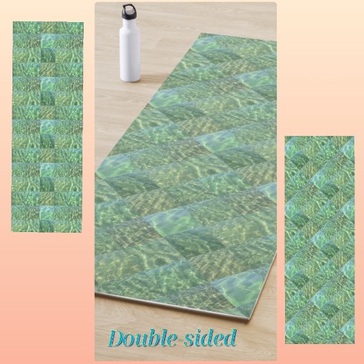 Tapis De Yoga Patchwork Seafoam et Ocean Green Water Boho Chic