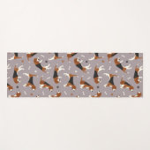 Tapis De Yoga Pâtes et os Beagle mignons Gris (Devant (Horizontal))