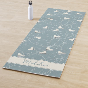 Tapis De Yoga Patinage sur glace et flocon de neige Motif Yoga M